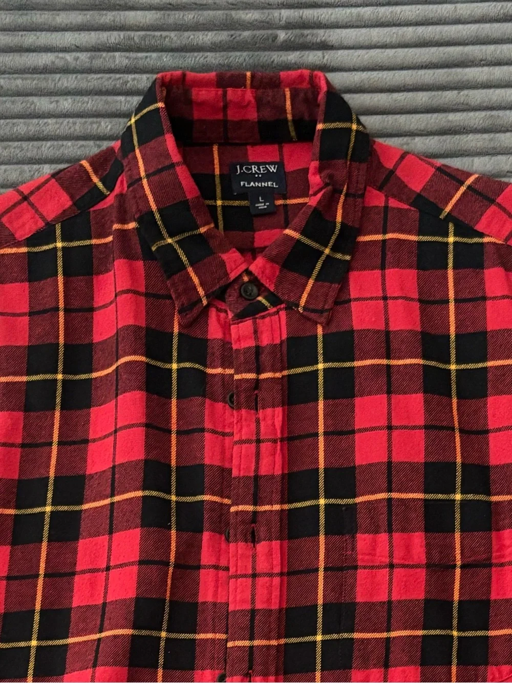 J. Crew Red and Black Plaid Button-Down Shirt